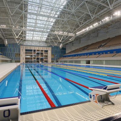 swimmingpool aquatic center baku, azerbajian, president, european games, movable floor